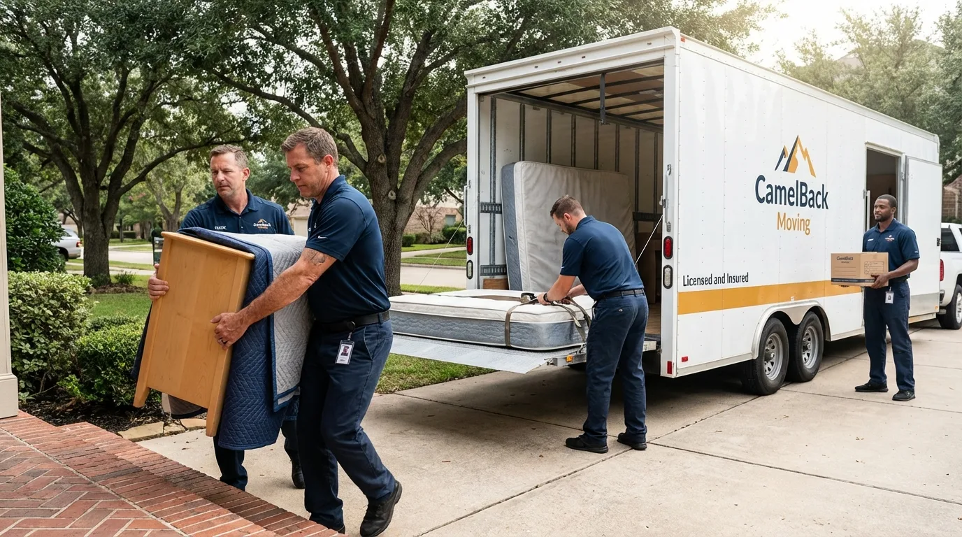Crew loading residential truck for cross-state move from Hill City, KS