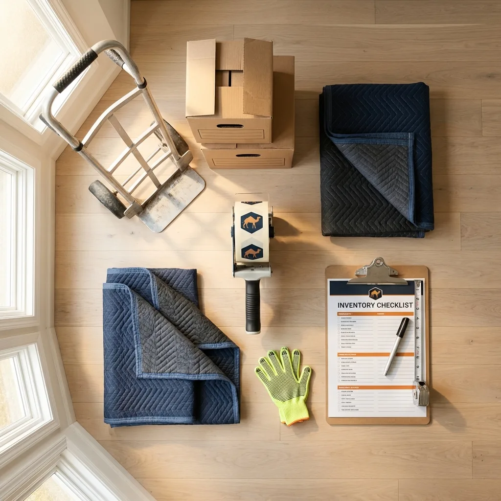 Professional moving supplies and packing materials layout for Hill City residential relocations